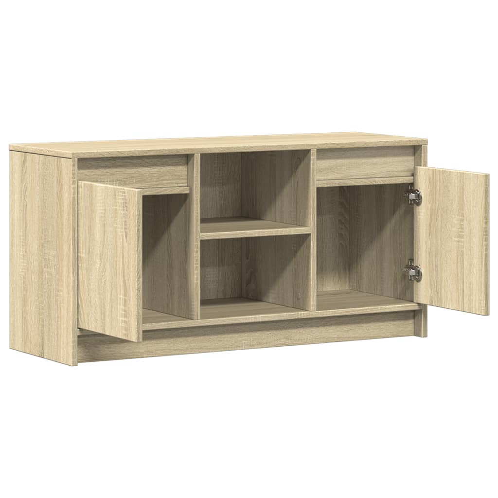 Tv Skříňka S Led Dub Sonoma 100 X 34 X 50 Cm Kompozitní Dřevo