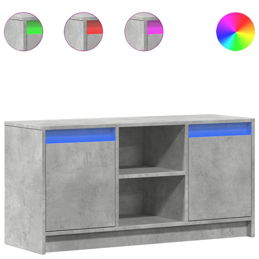 Tv Skříňka S Led Betonově Šedá 100X34X50 Cm Kompozitní Dřevo