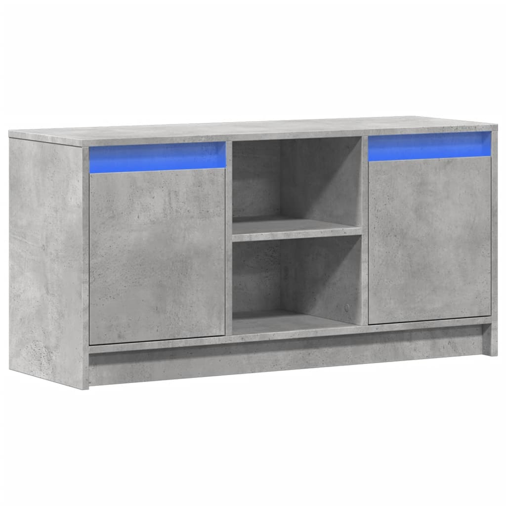 Tv Skříňka S Led Betonově Šedá 100X34X50 Cm Kompozitní Dřevo