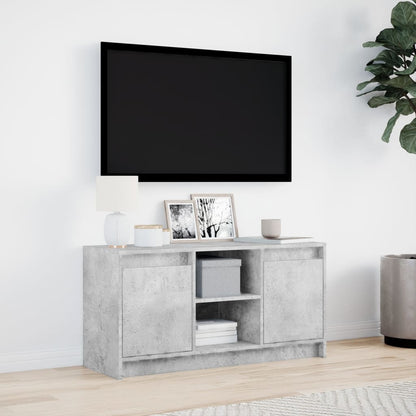 Tv Skříňka S Led Betonově Šedá 100X34X50 Cm Kompozitní Dřevo