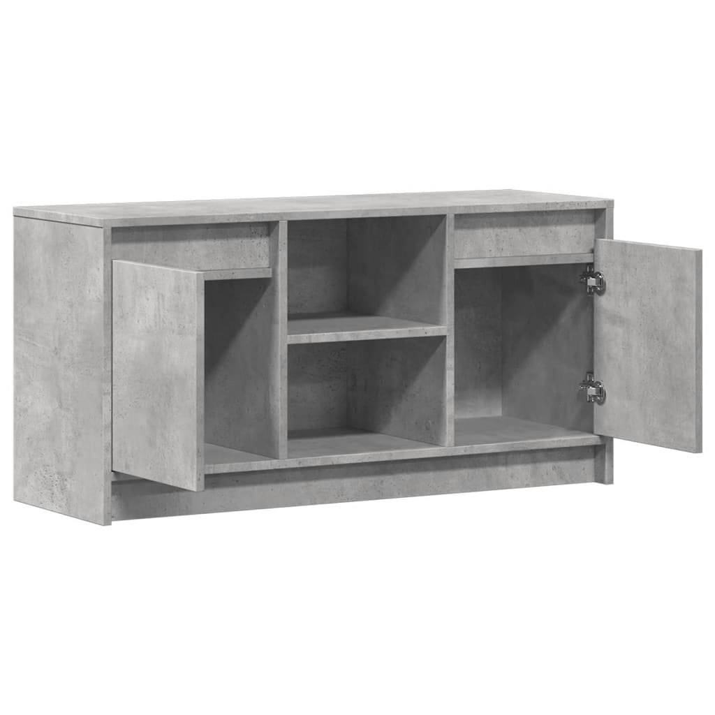 Tv Skříňka S Led Betonově Šedá 100X34X50 Cm Kompozitní Dřevo