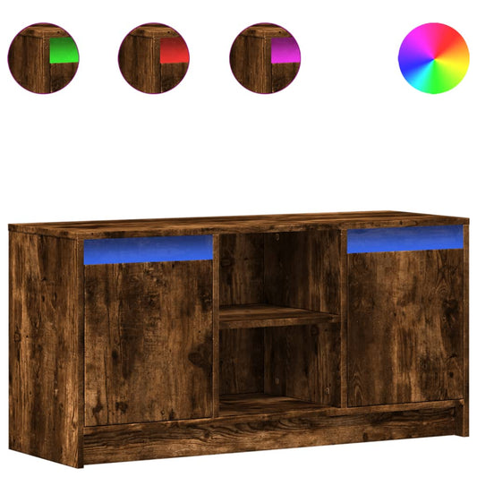 Tv Skříňka S Led Kouřový Dub 100 X 34 X 50 Cm Kompozitní Dřevo