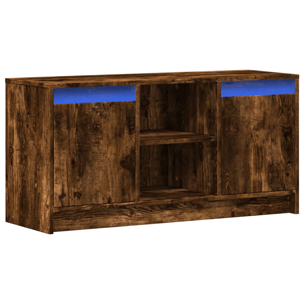 Tv Skříňka S Led Kouřový Dub 100 X 34 X 50 Cm Kompozitní Dřevo