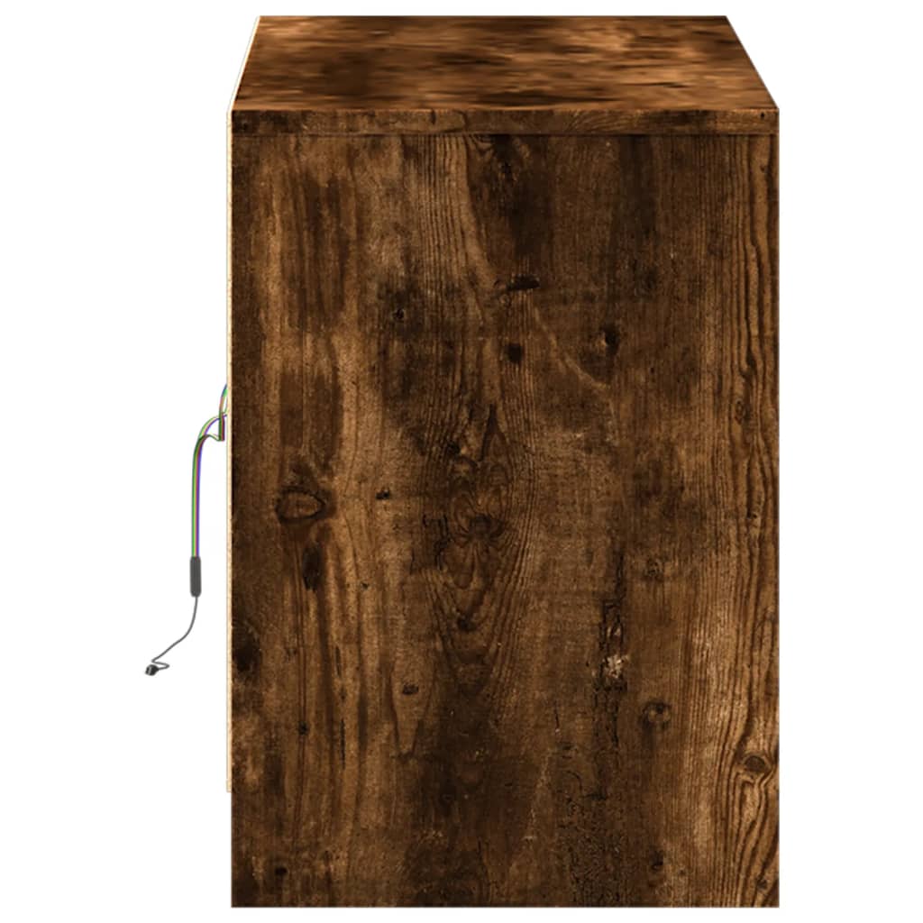 Tv Skříňka S Led Kouřový Dub 100 X 34 X 50 Cm Kompozitní Dřevo