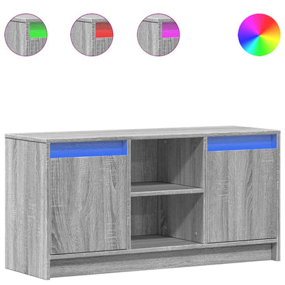 Tv Skříňka S Led Šedá Sonoma 100 X 34 X 50 Cm Kompozitní Dřevo