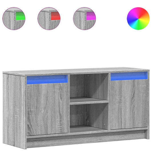 Tv Skříňka S Led Šedá Sonoma 100 X 34 X 50 Cm Kompozitní Dřevo