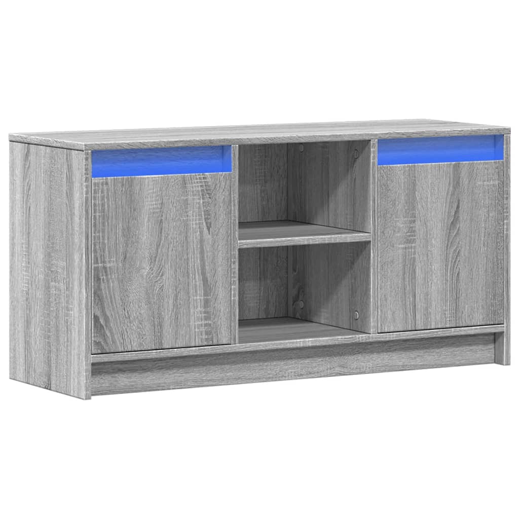 Tv Skříňka S Led Šedá Sonoma 100 X 34 X 50 Cm Kompozitní Dřevo