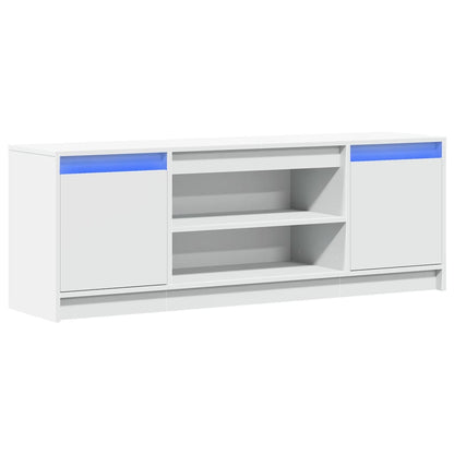 Tv Skříňka S Led Bílá 139,5 X 34 X 50 Cm Kompozitní Dřevo