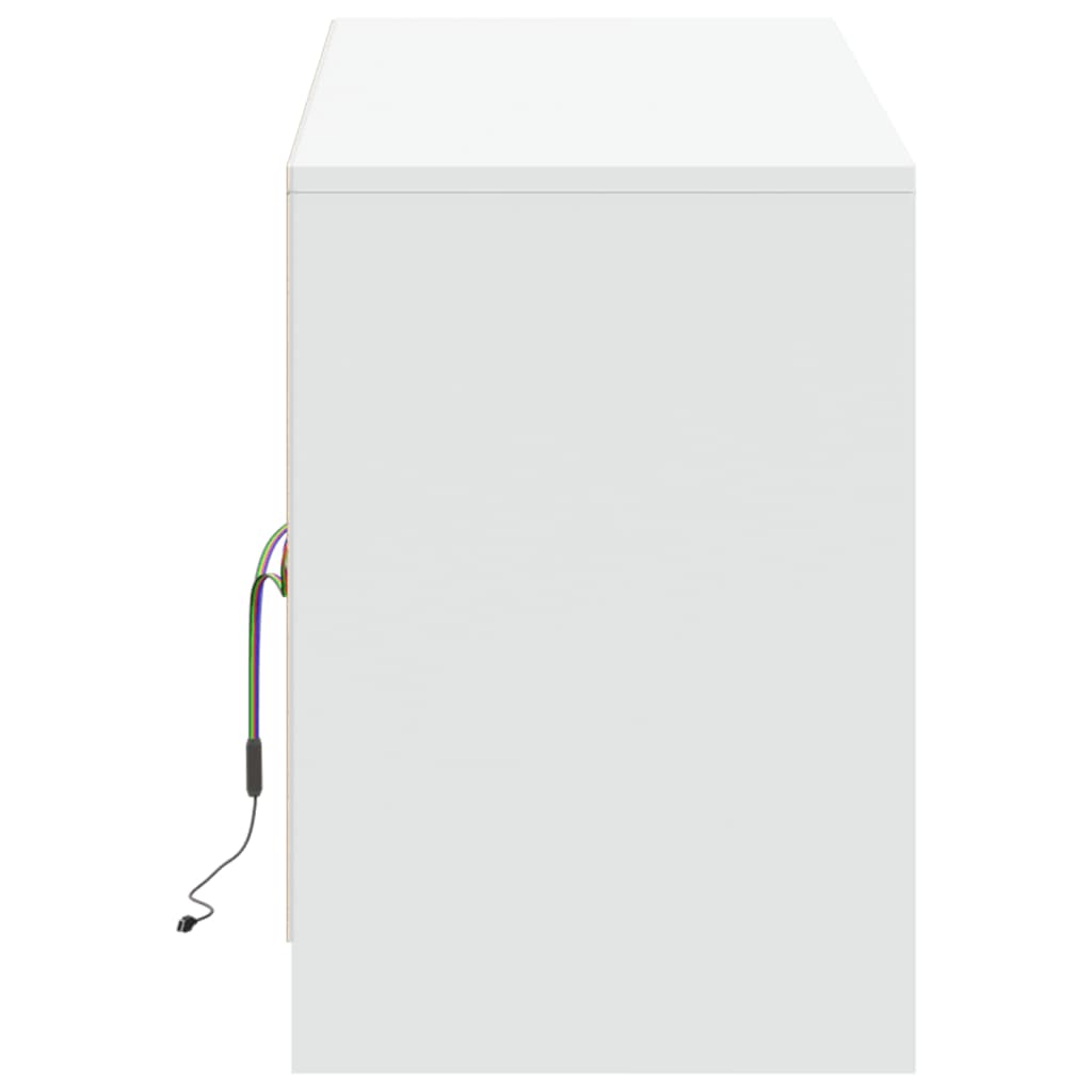Tv Skříňka S Led Bílá 139,5 X 34 X 50 Cm Kompozitní Dřevo