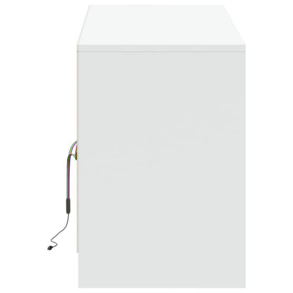 Tv Skříňka S Led Bílá 139,5 X 34 X 50 Cm Kompozitní Dřevo