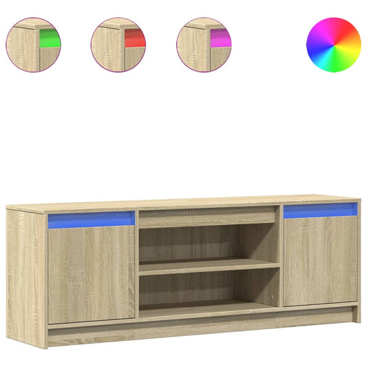 Tv Skříňka S Led Dub Sonoma 139,5 X 34 X 50 Cm Kompozitní Dřevo