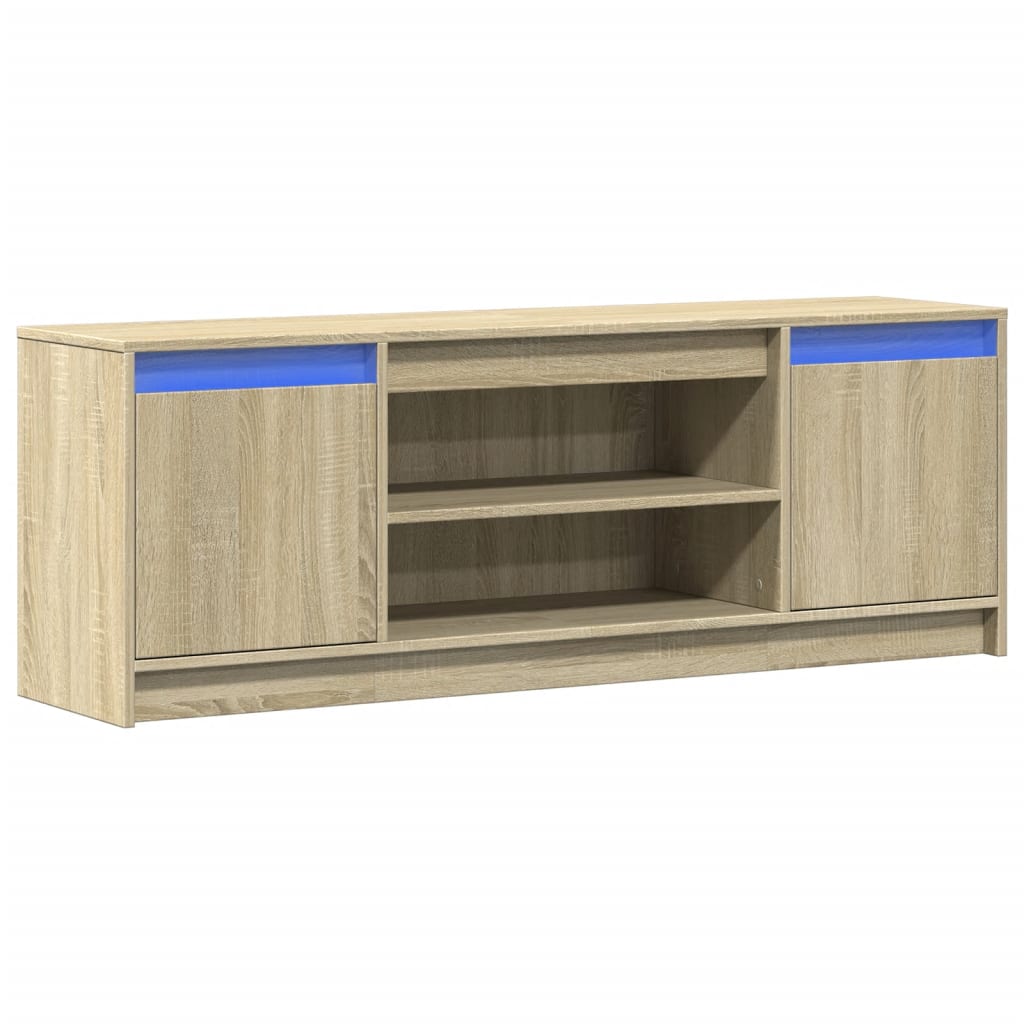 Tv Skříňka S Led Dub Sonoma 139,5 X 34 X 50 Cm Kompozitní Dřevo