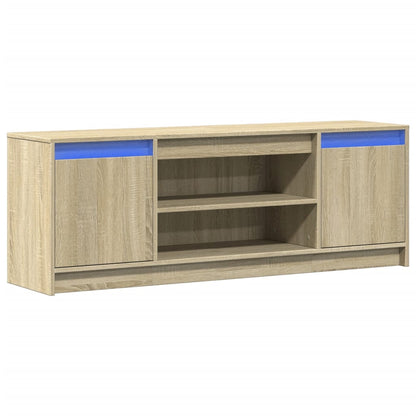 Tv Skříňka S Led Dub Sonoma 139,5 X 34 X 50 Cm Kompozitní Dřevo