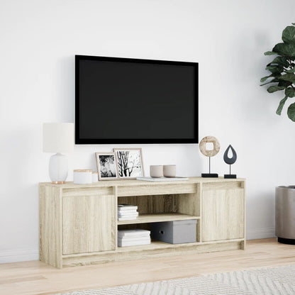 Tv Skříňka S Led Dub Sonoma 139,5 X 34 X 50 Cm Kompozitní Dřevo