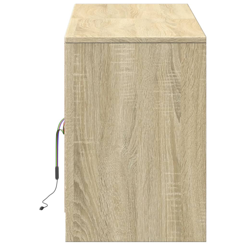 Tv Skříňka S Led Dub Sonoma 139,5 X 34 X 50 Cm Kompozitní Dřevo