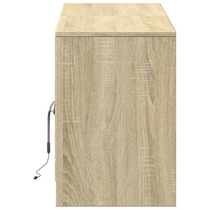 Tv Skříňka S Led Dub Sonoma 139,5 X 34 X 50 Cm Kompozitní Dřevo