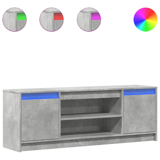 Tv Skříňka S Led Betonově Šedá 139,5X34X50 Cm Kompozitní Dřevo