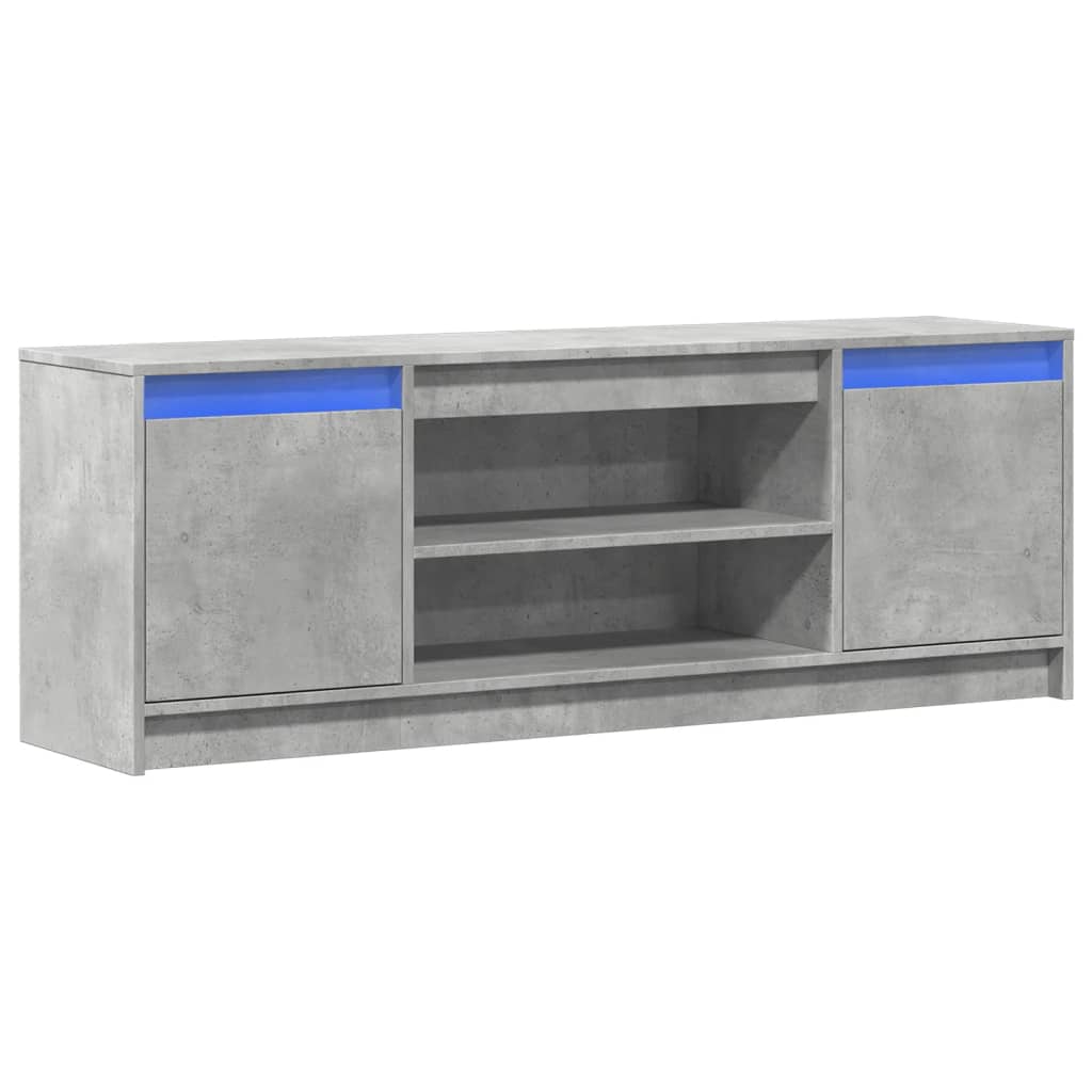 Tv Skříňka S Led Betonově Šedá 139,5X34X50 Cm Kompozitní Dřevo