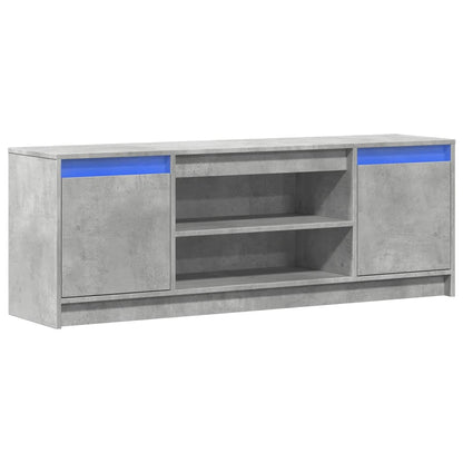 Tv Skříňka S Led Betonově Šedá 139,5X34X50 Cm Kompozitní Dřevo