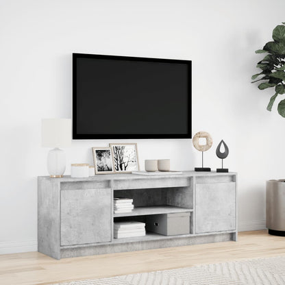 Tv Skříňka S Led Betonově Šedá 139,5X34X50 Cm Kompozitní Dřevo