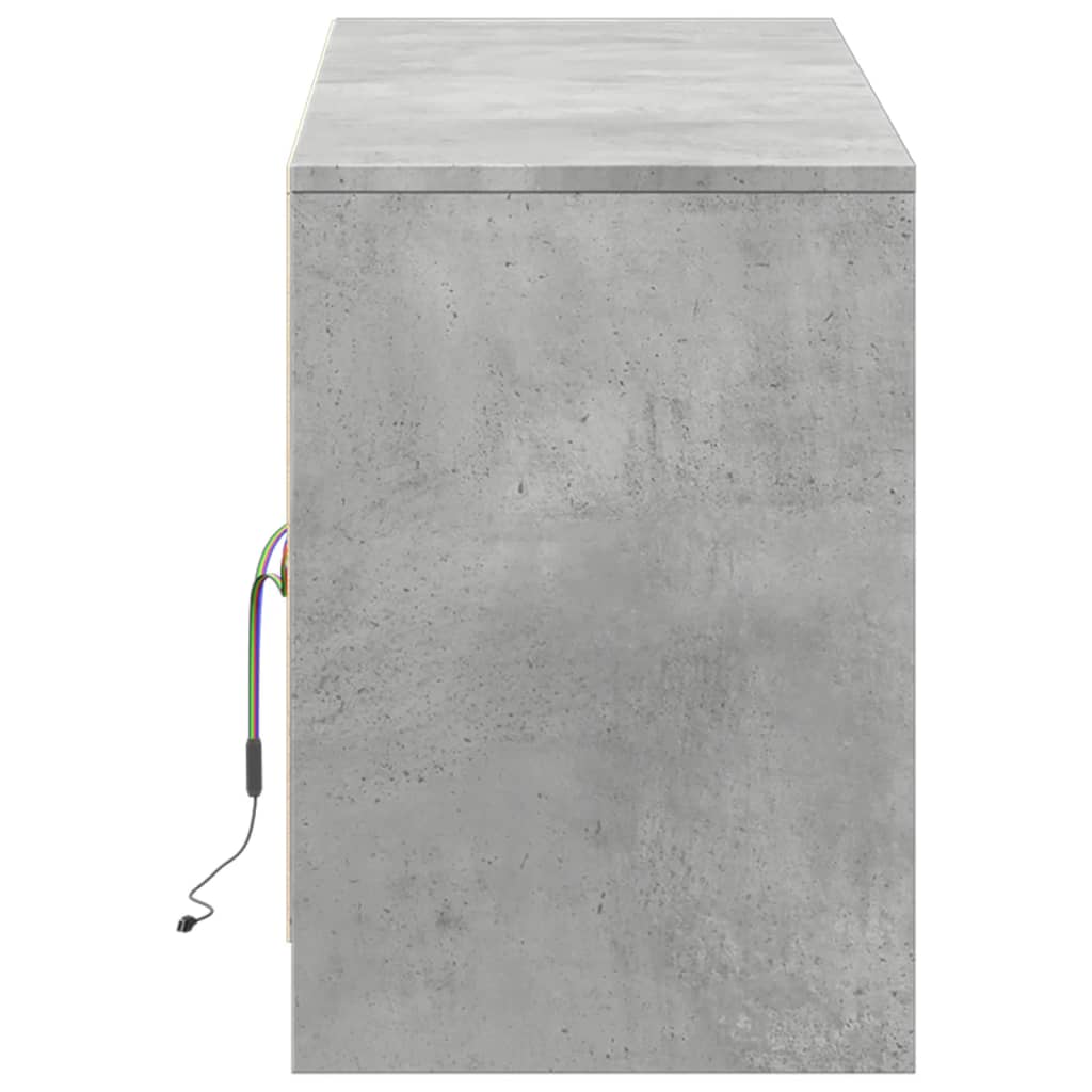 Tv Skříňka S Led Betonově Šedá 139,5X34X50 Cm Kompozitní Dřevo