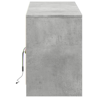 Tv Skříňka S Led Betonově Šedá 139,5X34X50 Cm Kompozitní Dřevo