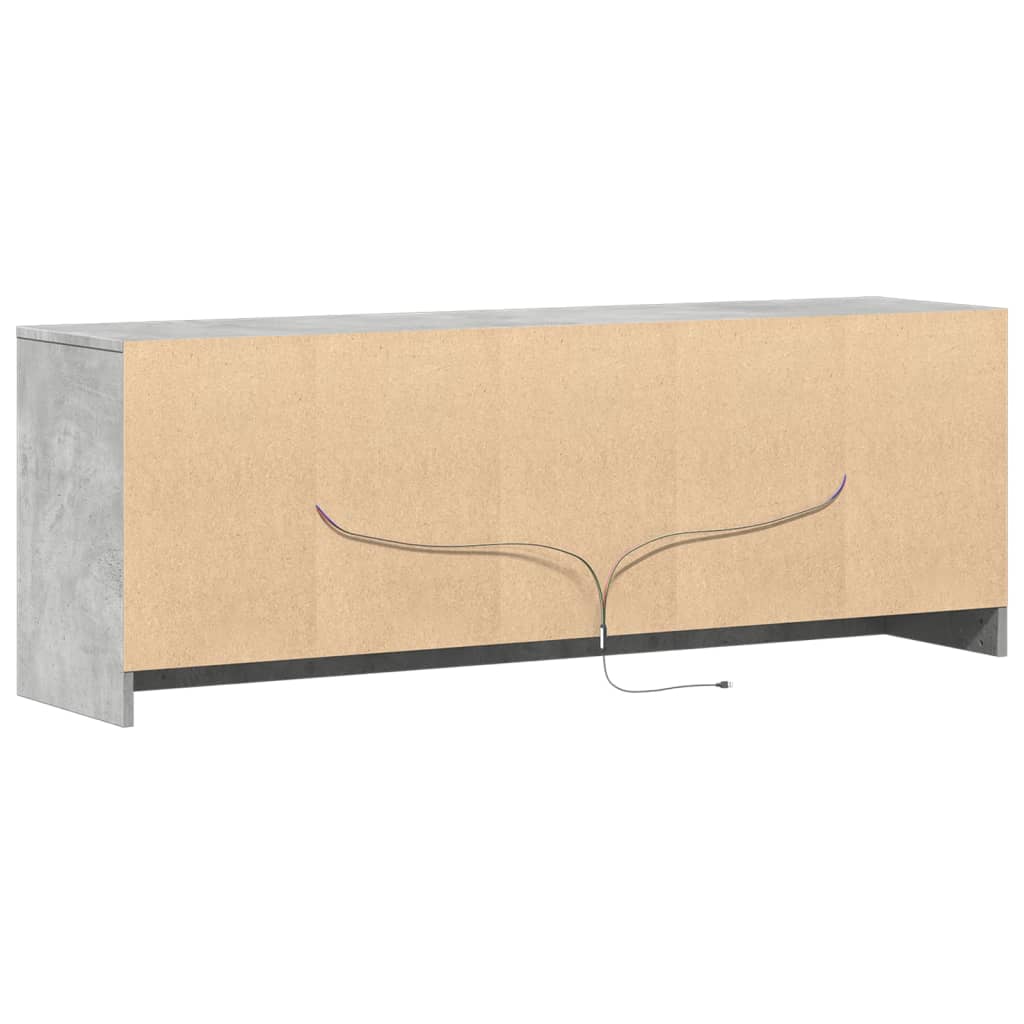 Tv Skříňka S Led Betonově Šedá 139,5X34X50 Cm Kompozitní Dřevo