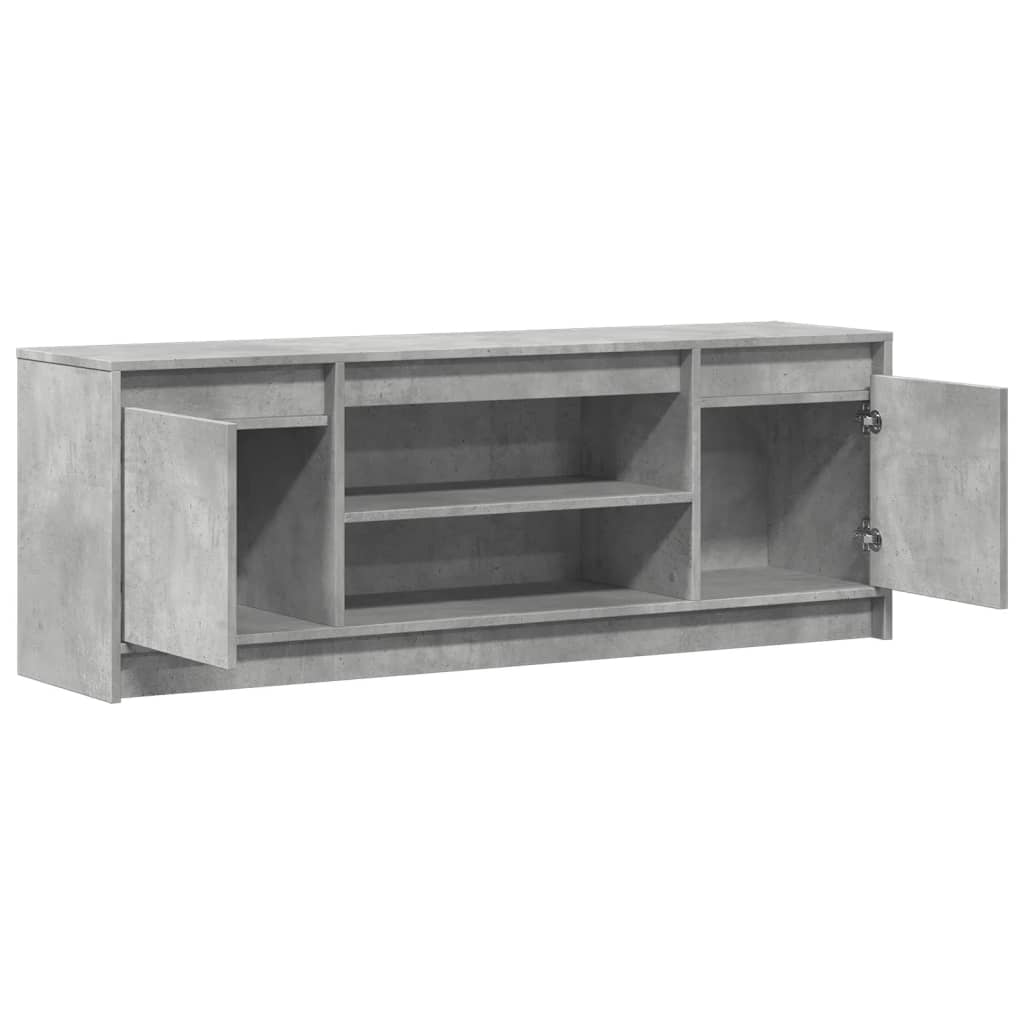 Tv Skříňka S Led Betonově Šedá 139,5X34X50 Cm Kompozitní Dřevo