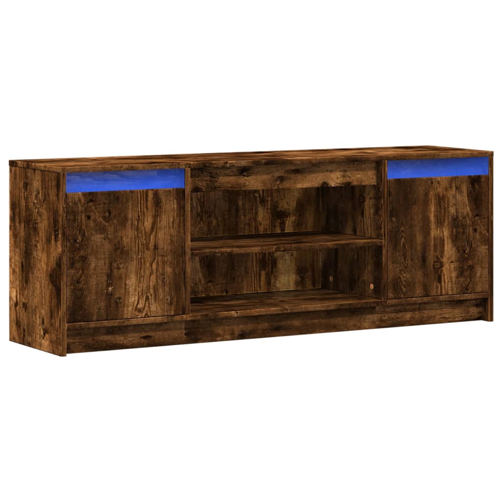 Tv Skříňka S Led Kouřový Dub 139,5X34X50 Cm Kompozitní Dřevo