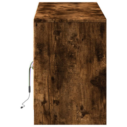 Tv Skříňka S Led Kouřový Dub 139,5X34X50 Cm Kompozitní Dřevo