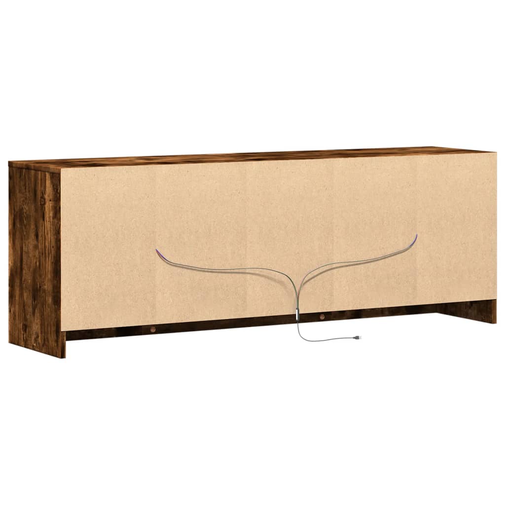 Tv Skříňka S Led Kouřový Dub 139,5X34X50 Cm Kompozitní Dřevo