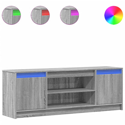 Tv Skříňka S Led Šedá Sonoma 139,5X34X50 Cm Kompozitní Dřevo