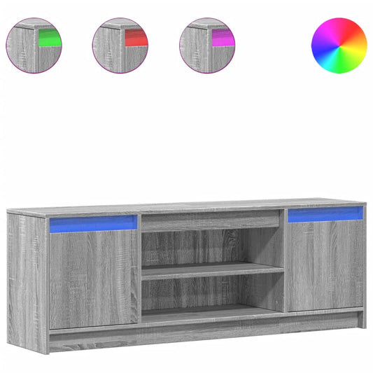 Tv Skříňka S Led Šedá Sonoma 139,5X34X50 Cm Kompozitní Dřevo