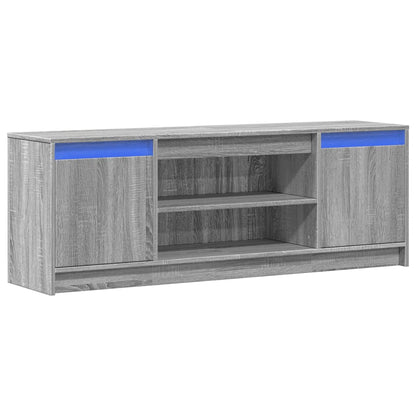 Tv Skříňka S Led Šedá Sonoma 139,5X34X50 Cm Kompozitní Dřevo