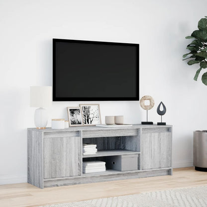 Tv Skříňka S Led Šedá Sonoma 139,5X34X50 Cm Kompozitní Dřevo