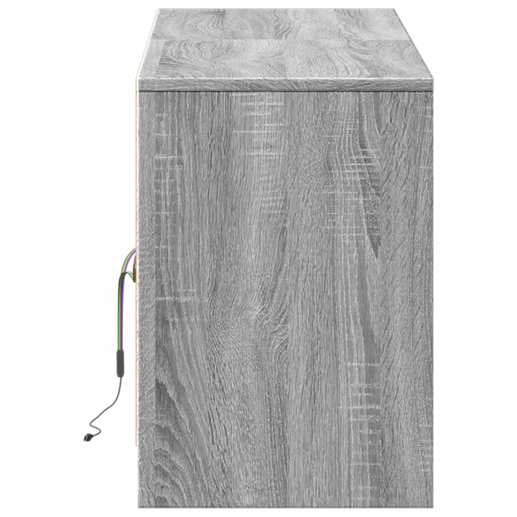 Tv Skříňka S Led Šedá Sonoma 139,5X34X50 Cm Kompozitní Dřevo