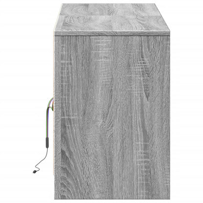 Tv Skříňka S Led Šedá Sonoma 139,5X34X50 Cm Kompozitní Dřevo