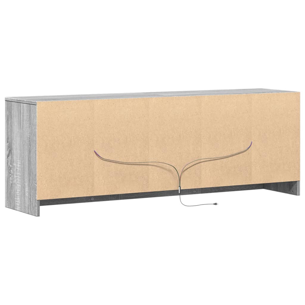 Tv Skříňka S Led Šedá Sonoma 139,5X34X50 Cm Kompozitní Dřevo