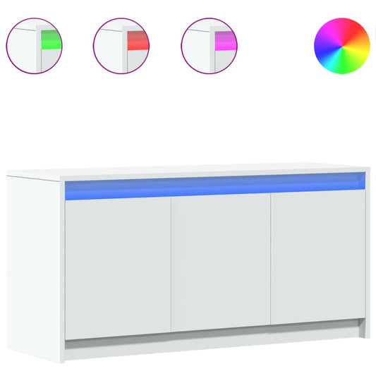 Tv Skříňka S Led Bílá 100 X 34 X 50 Cm Kompozitní Dřevo