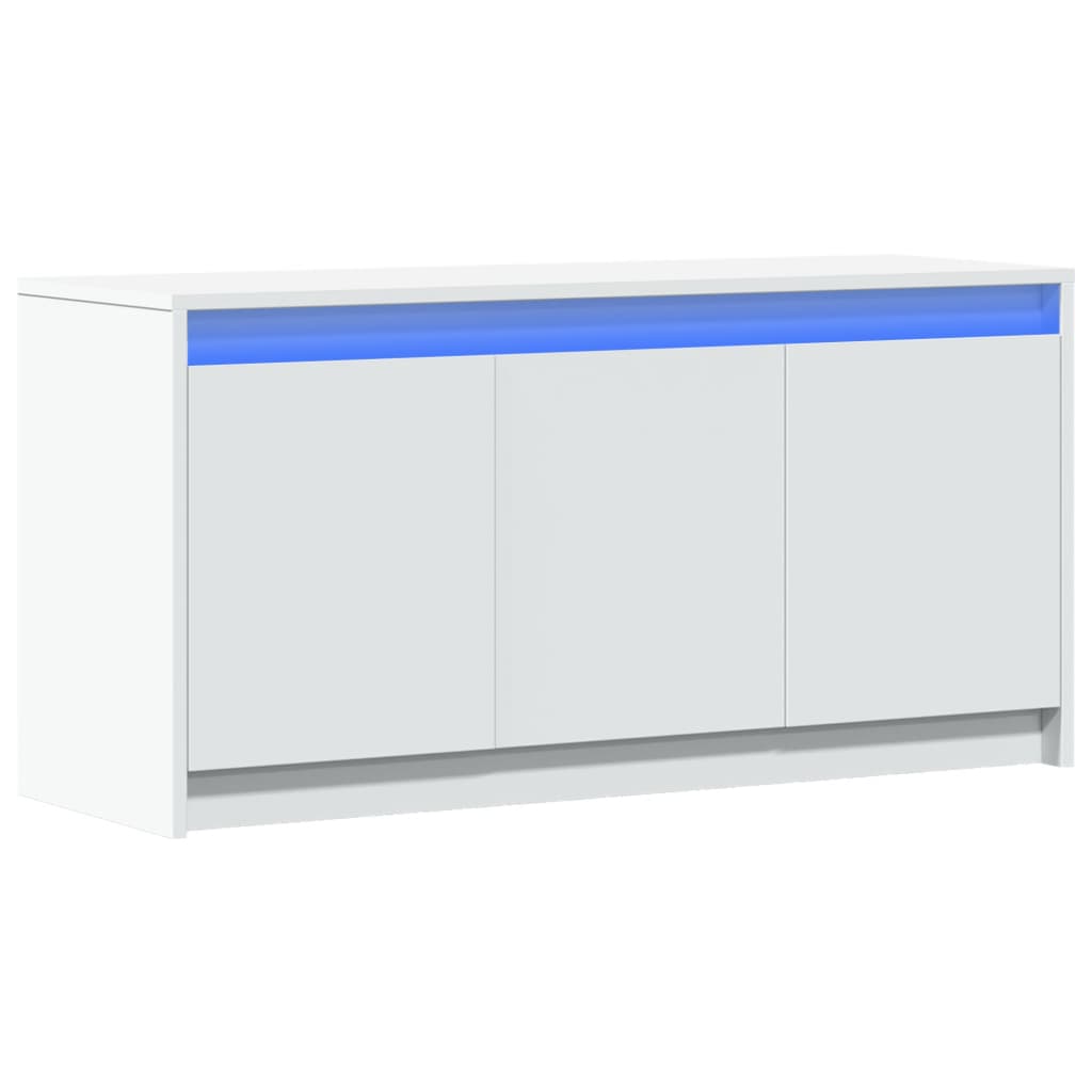 Tv Skříňka S Led Bílá 100 X 34 X 50 Cm Kompozitní Dřevo