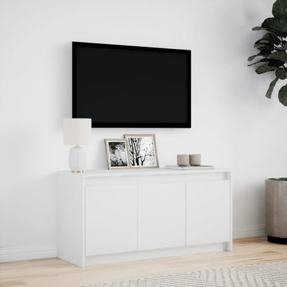 Tv Skříňka S Led Bílá 100 X 34 X 50 Cm Kompozitní Dřevo