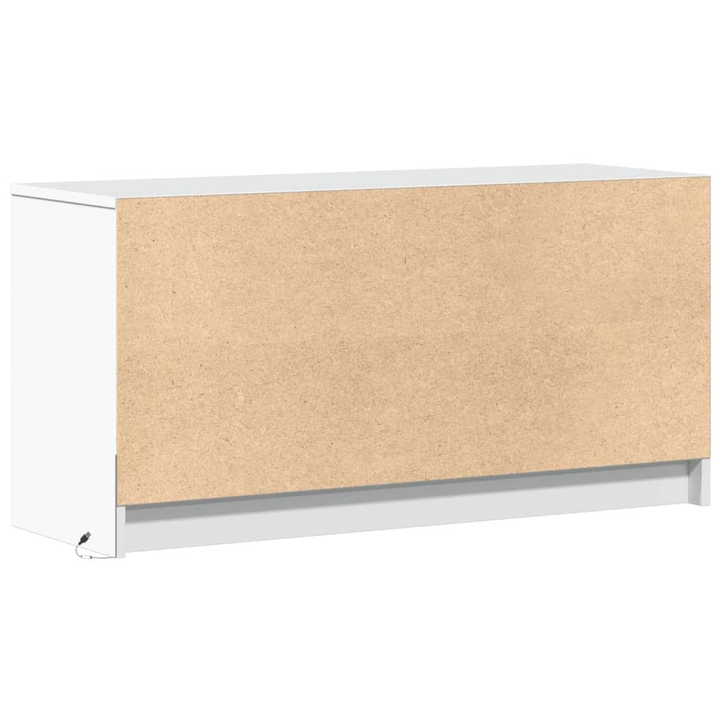 Tv Skříňka S Led Bílá 100 X 34 X 50 Cm Kompozitní Dřevo