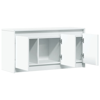 Tv Skříňka S Led Bílá 100 X 34 X 50 Cm Kompozitní Dřevo