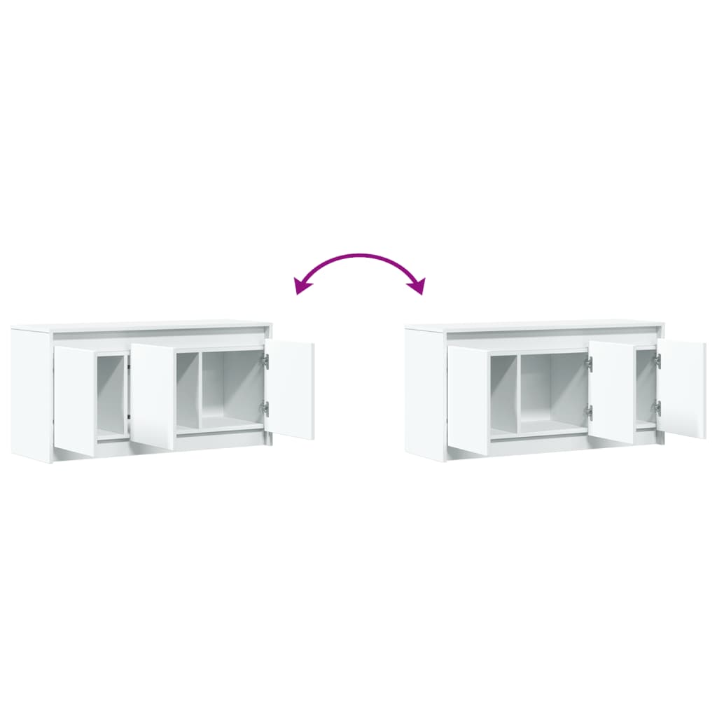 Tv Skříňka S Led Bílá 100 X 34 X 50 Cm Kompozitní Dřevo