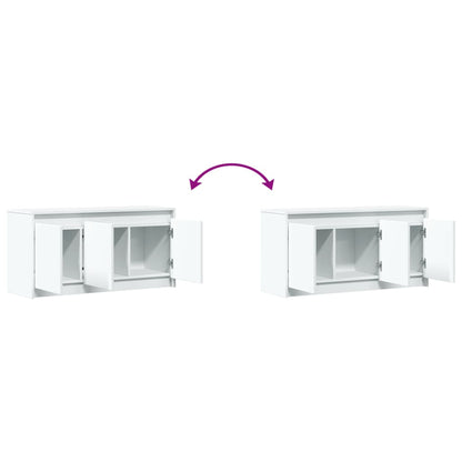 Tv Skříňka S Led Bílá 100 X 34 X 50 Cm Kompozitní Dřevo