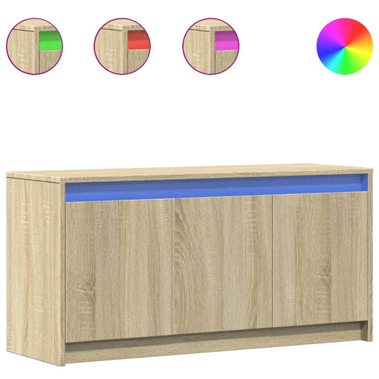 Tv Skříňka S Led Dub Sonoma 100 X 34 X 50 Cm Kompozitní Dřevo