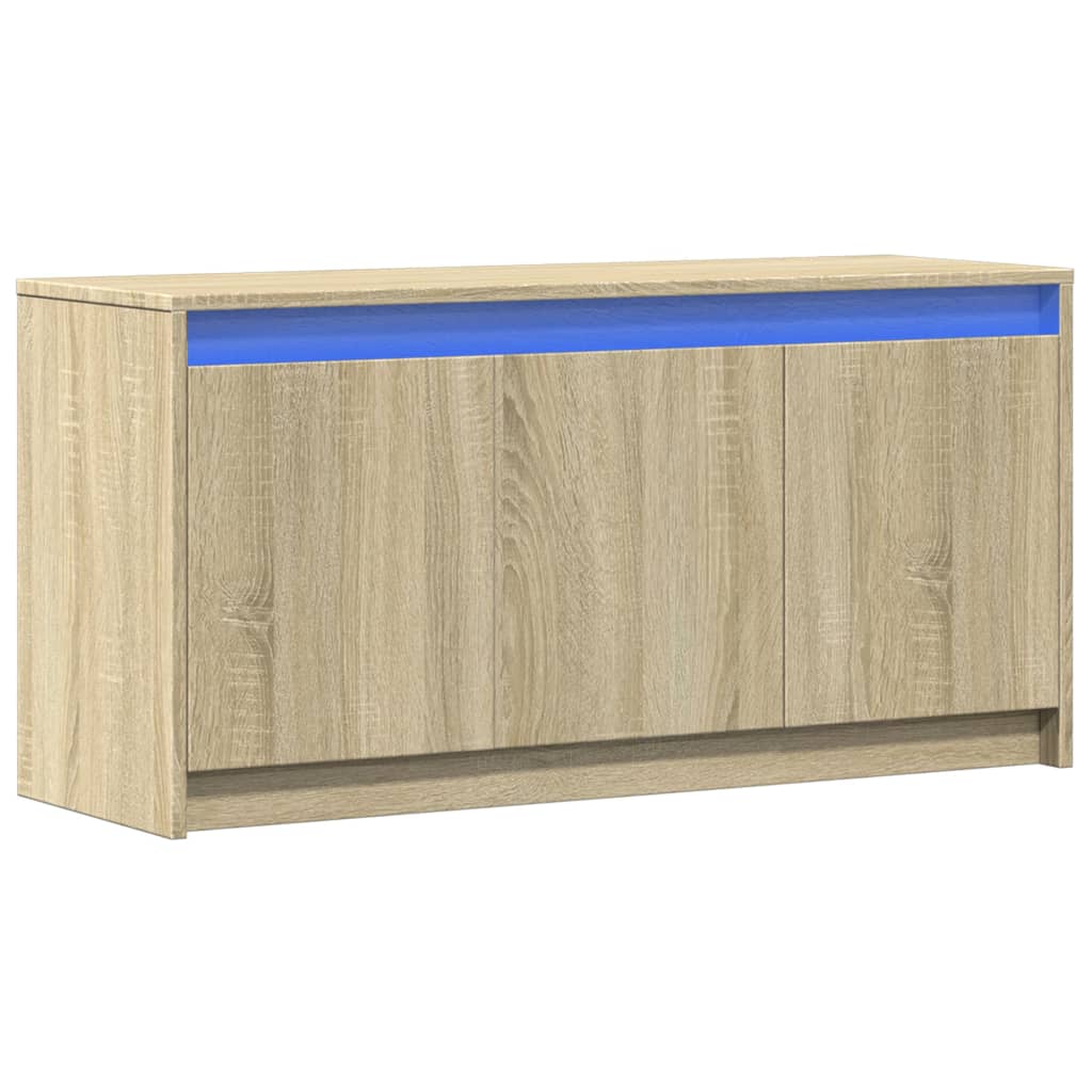 Tv Skříňka S Led Dub Sonoma 100 X 34 X 50 Cm Kompozitní Dřevo