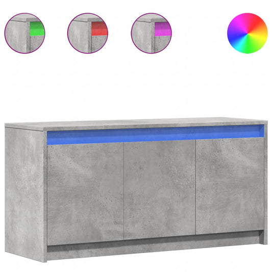 Tv Skříňka S Led Betonově Šedá 100X34X50 Cm Kompozitní Dřevo
