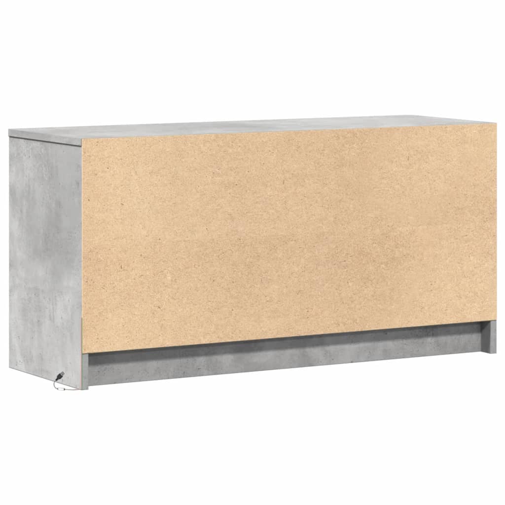 Tv Skříňka S Led Betonově Šedá 100X34X50 Cm Kompozitní Dřevo
