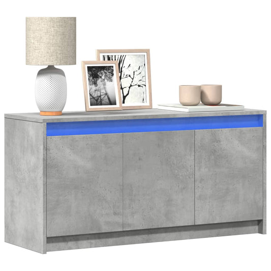 Tv Skříňka S Led Betonově Šedá 100X34X50 Cm Kompozitní Dřevo